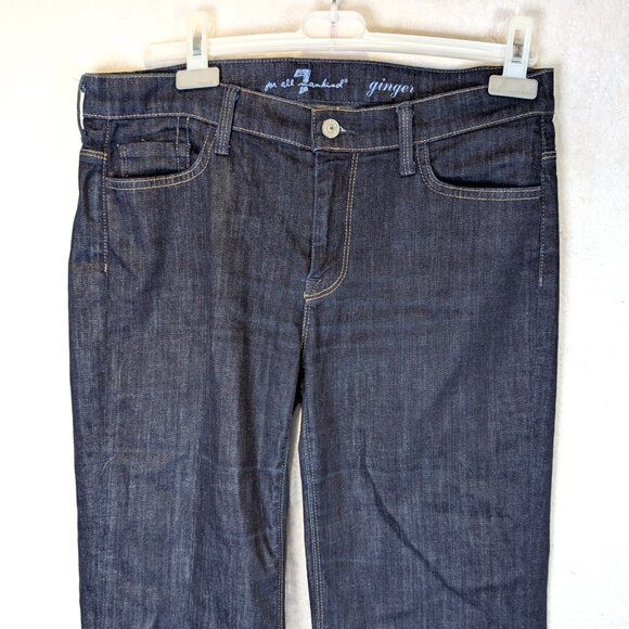 7 For All Mankind - Ginger Wide Leg  Dark Wash Jeans Size 32 - Picture 3 of 6